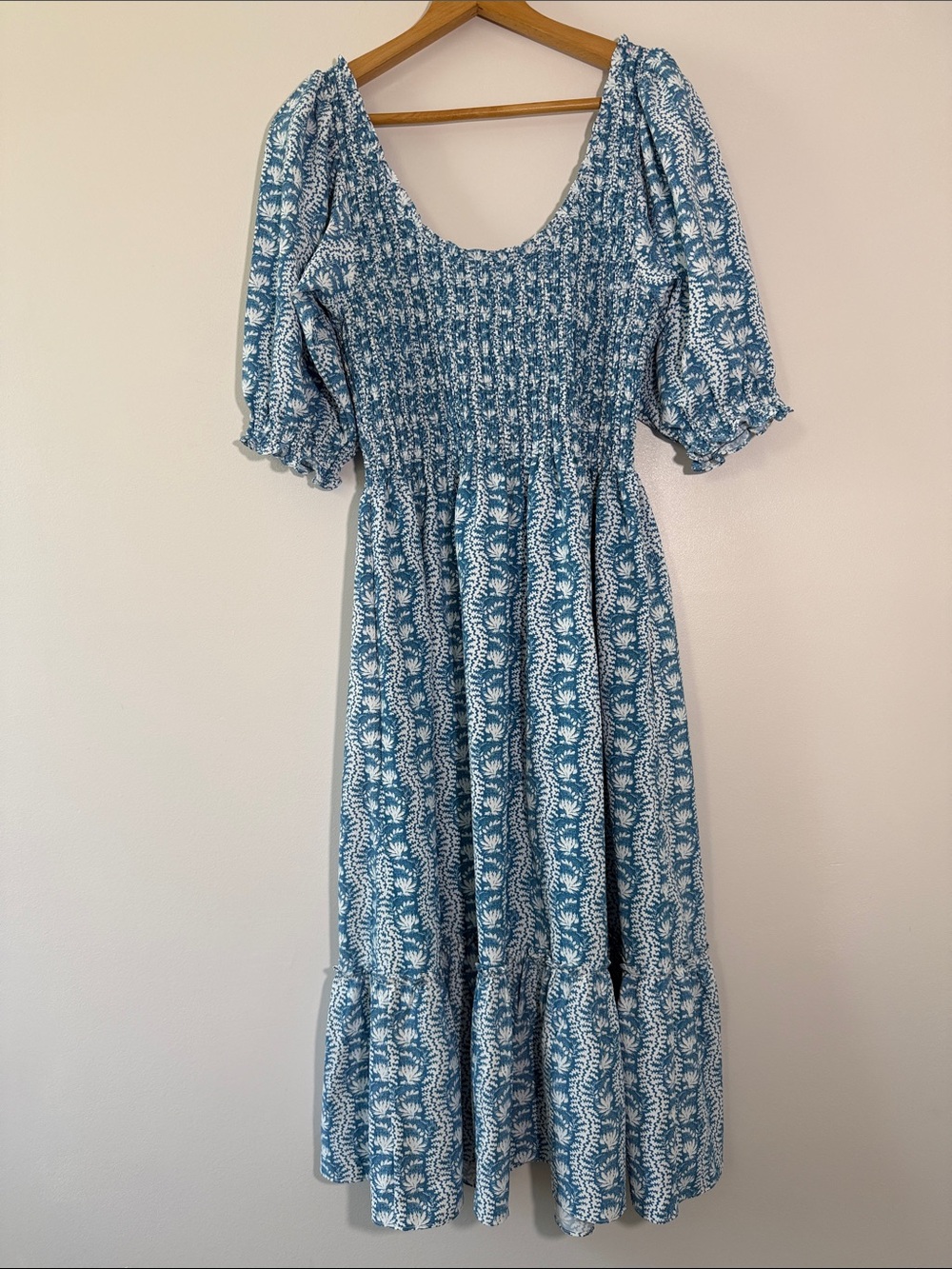 Hill House Nap Dress Blue Floral Smocked Maxi Dress - Women's - Picture 5 of 11